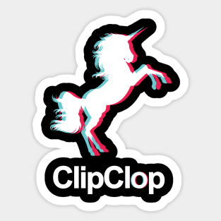 Clip Clop TikTok White Sticker